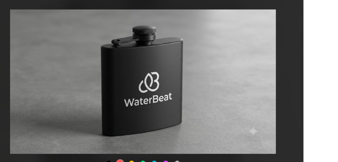 WaterBeat Matte Black Pocket Hip Flask