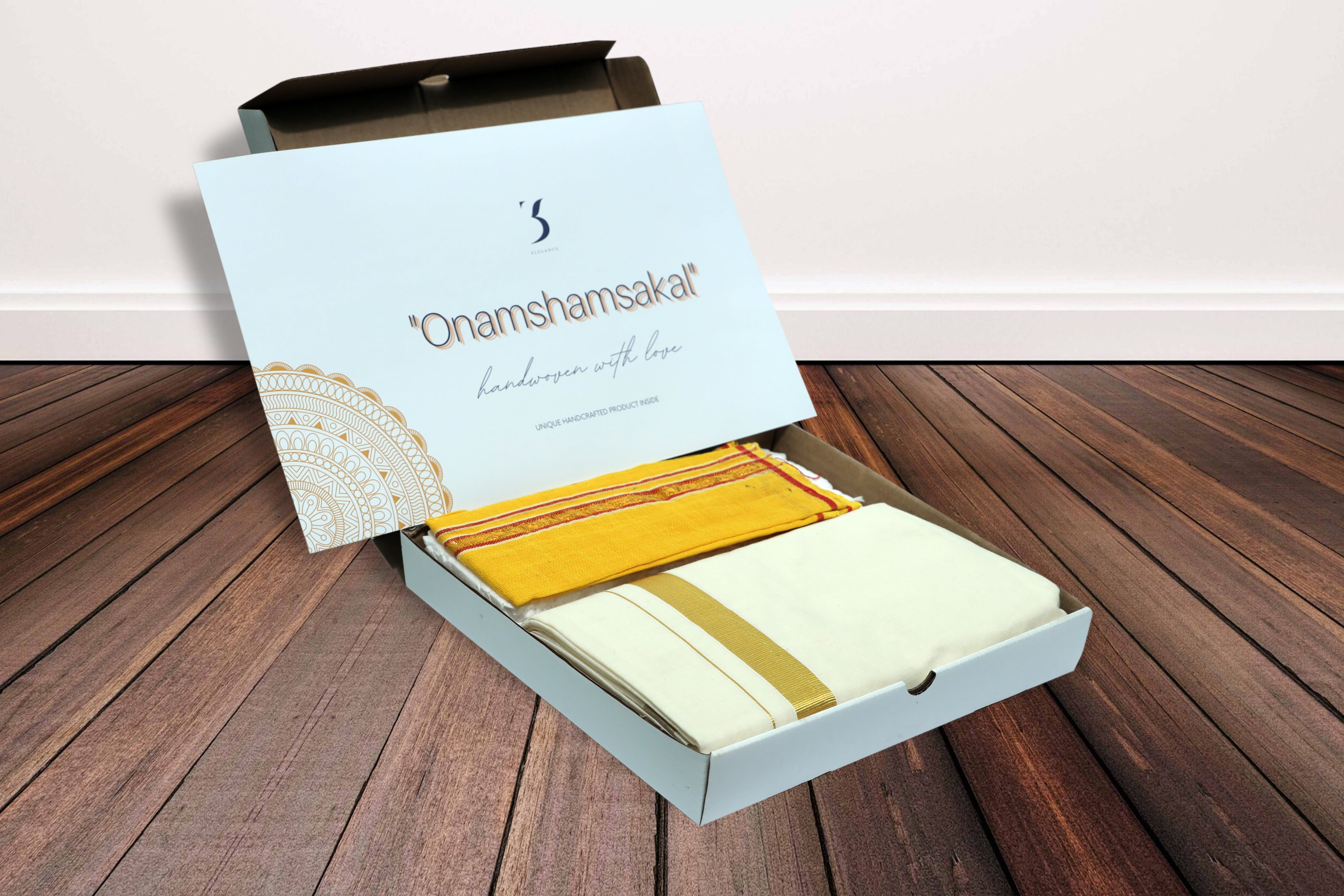 Authentic Men’s Onam Gifting Combo — Kodi Dhoti, Manjakkodi & Personalized Wish Card