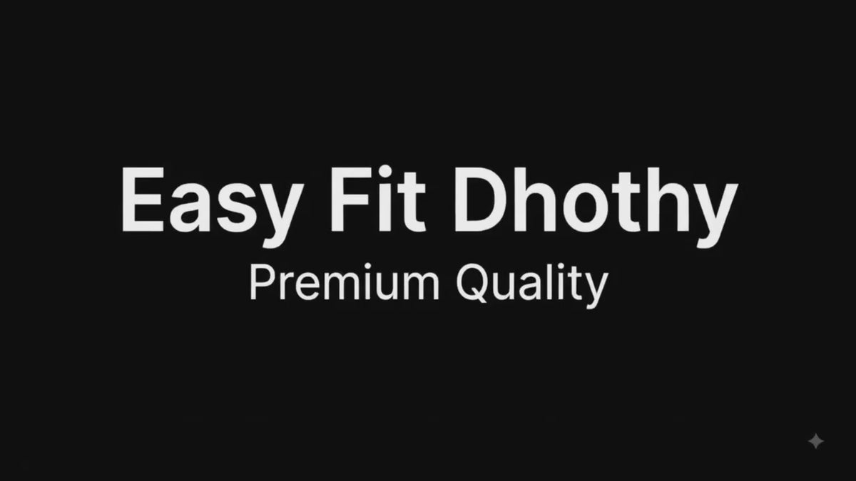Easy Fit Ready-to-Wear Double  Dhoti (Pure Cotton with Gold Zari)
